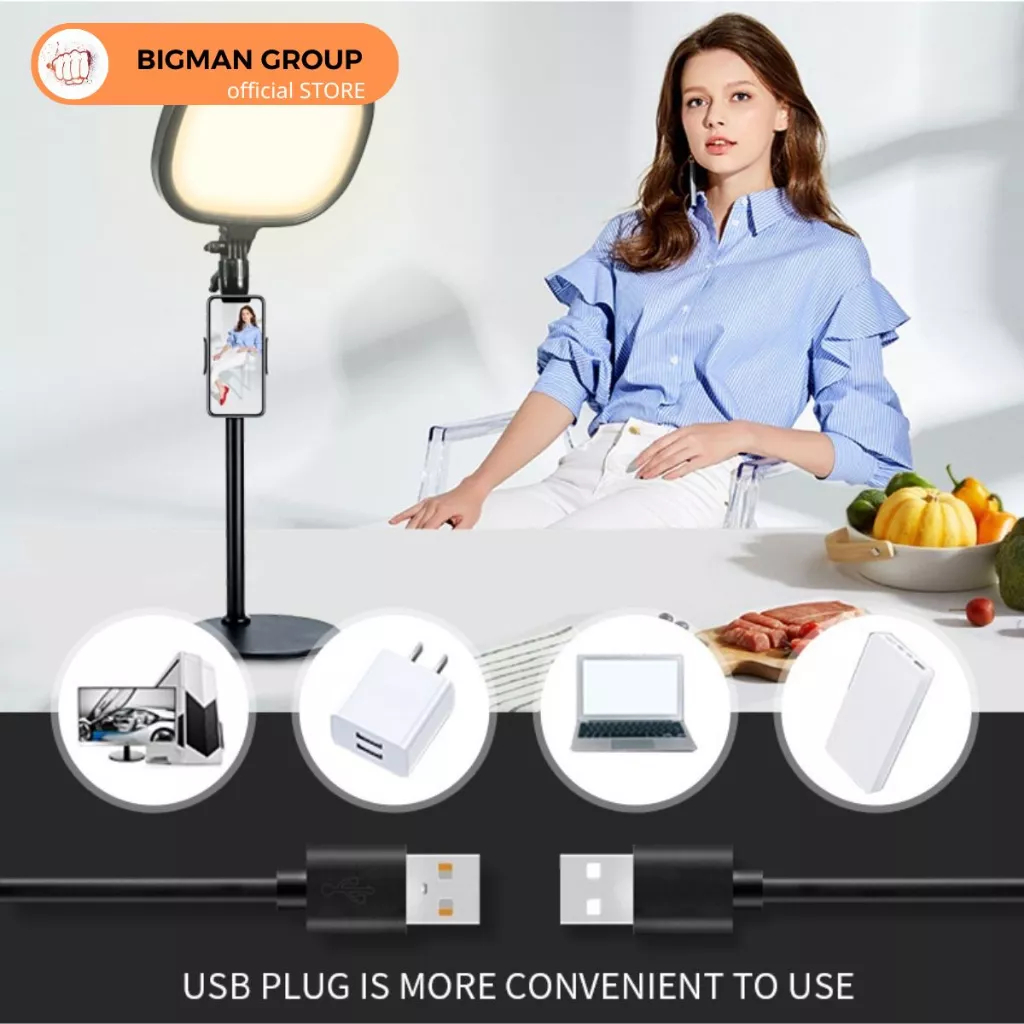 Đèn hỗ trợ livestream ,chụp sản phẩm để bàn 5 chế độ màu