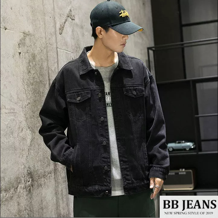 Áo khoác jean nam nữ Unisex có 2 túi ngoài - 2 túi trong màu xanh đen cao cấp chuẩn shop BB Jeans