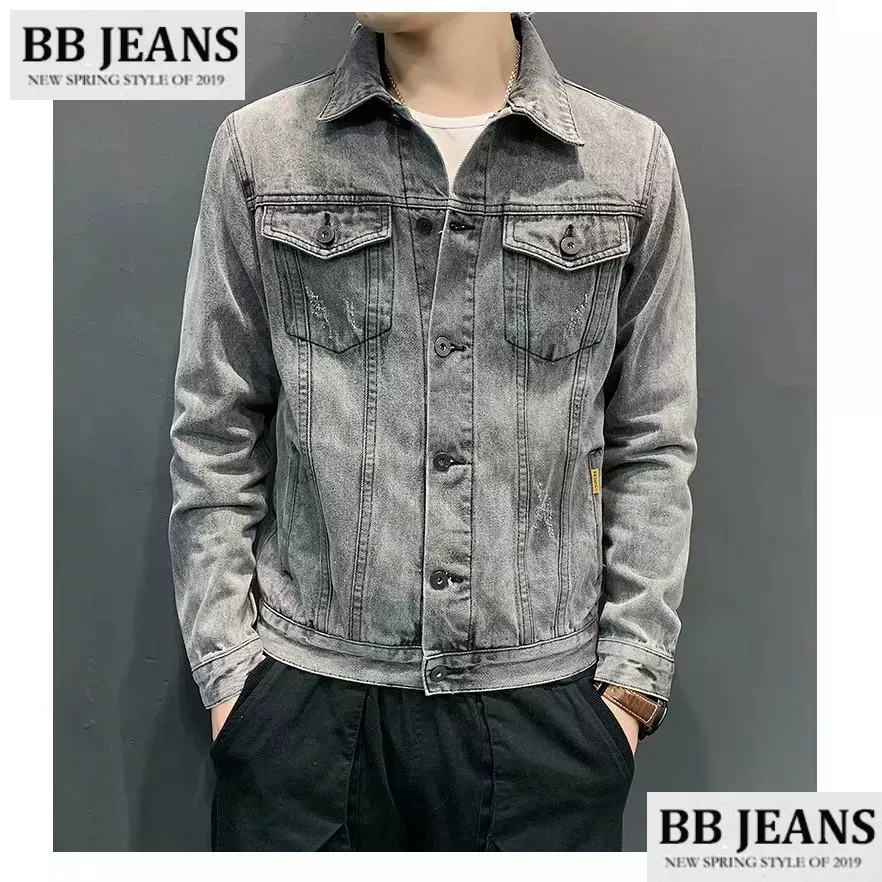 Áo khoác jean nam nữ unisex xám đen DD - xám trơn CC và đen trơn Basic form đẹp BB Jeans