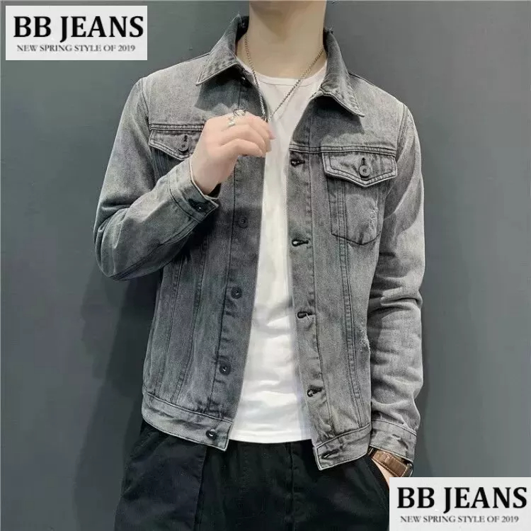 Áo khoác jean nam nữ unisex xám đen DD - xám trơn CC và đen trơn Basic form đẹp BB Jeans