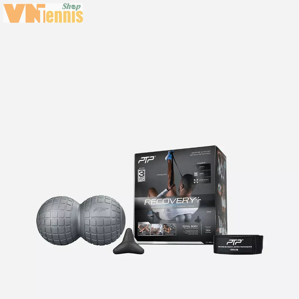 Bộ 3 Tập Giãn Cơ Và Mát Xa (Bóng Xoay, Tam Giác Đàn Hồi, Dây Tập Đàn Hồi) Ptp Recovery+ Pack
