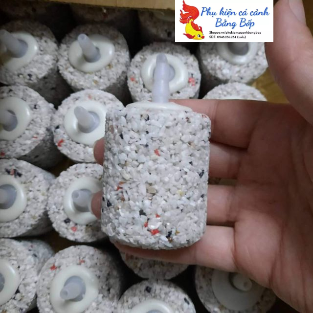 Quả sủi oxy đá trắng muối tiêu cho bể cá