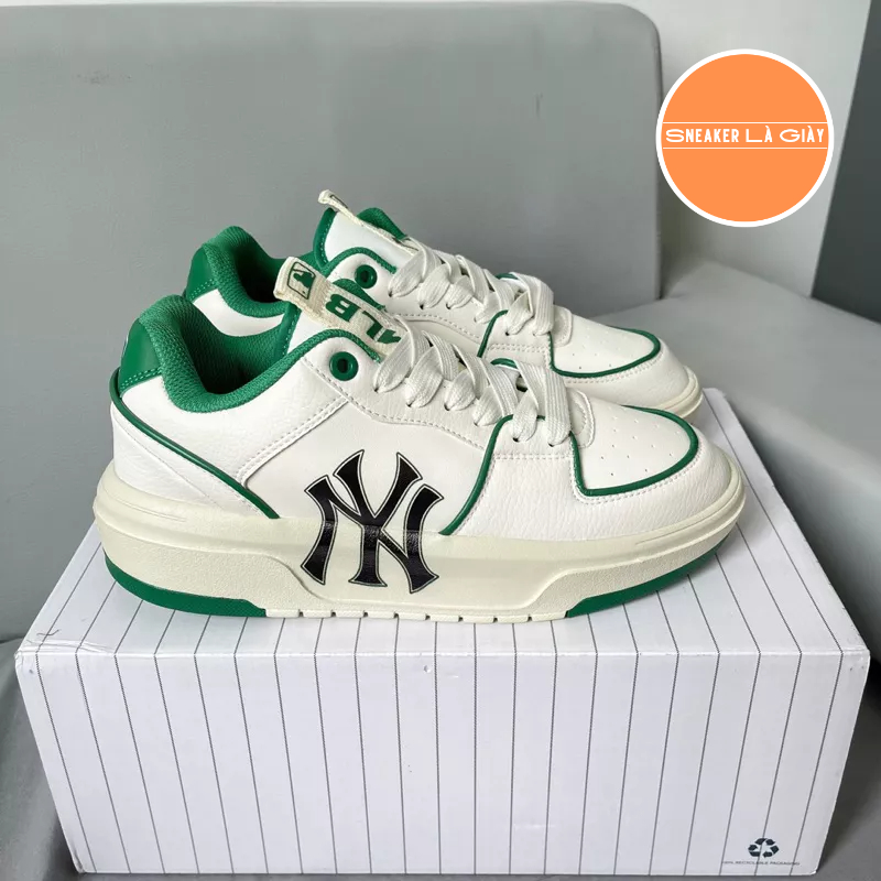 Giày MLB Chunky Liner New York Yankees White Green - Bản Đẹp Fullbox
