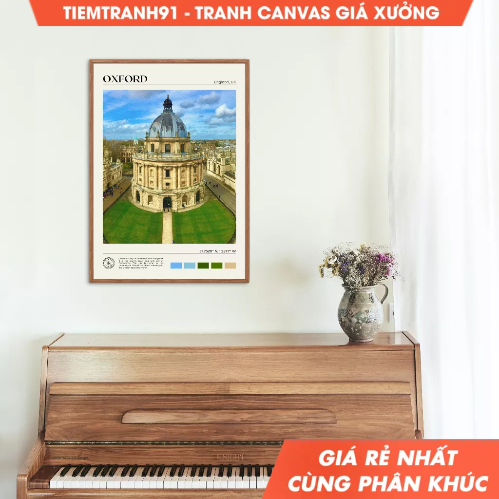 Tranh treo tường, Oil Paint, Oxford Wall Art, Oxford Poster, Oxford Photo, Oxford Wall Decor, Englan
