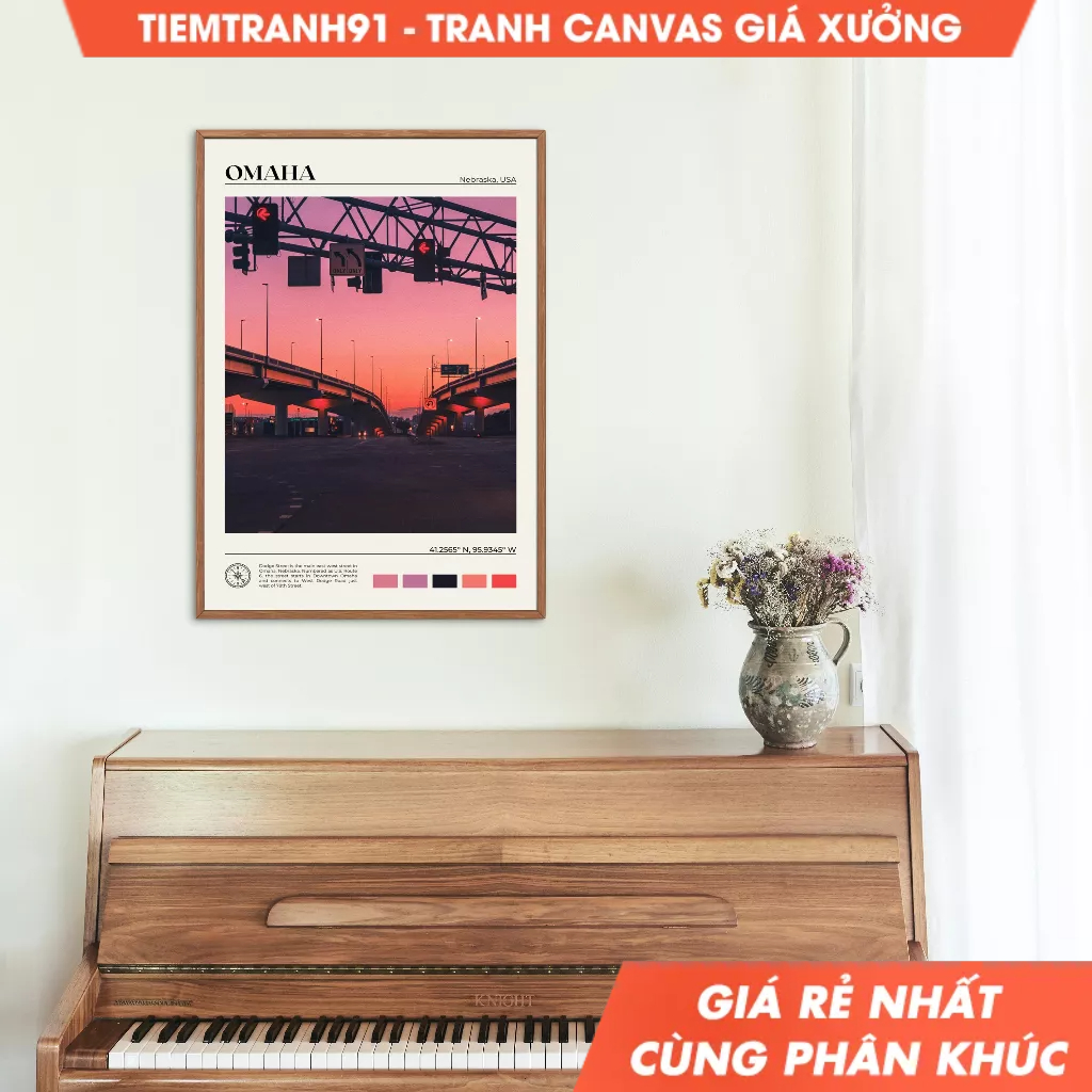 Tranh treo tường, Oil Paint, Omaha Wall Art, Omaha Poster, Omaha Photo, Omaha Wall Decor, Nebraska P