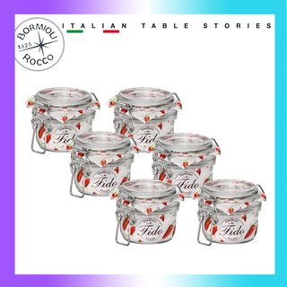 Combo 6 hũ thủy tinh nắp cài FIDO - Bormioli Rocco - 130ml [NHẬP KHẨU ITALY - CHÍNH HÃNG]
