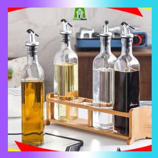 Combo 4 chai đựng gia vị thủy tinh có vòi rót - bình rót dầu ăn - nước mắm - dấm - nước tương