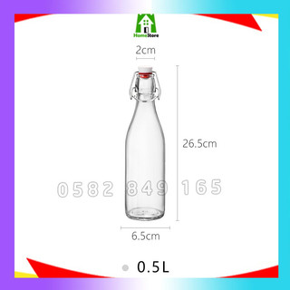 [NHẬP KHẨU Ý] Chai thủy tinh nắp cài Giara [thân tròn] - Bormioli Rocco - 500ml @666261
