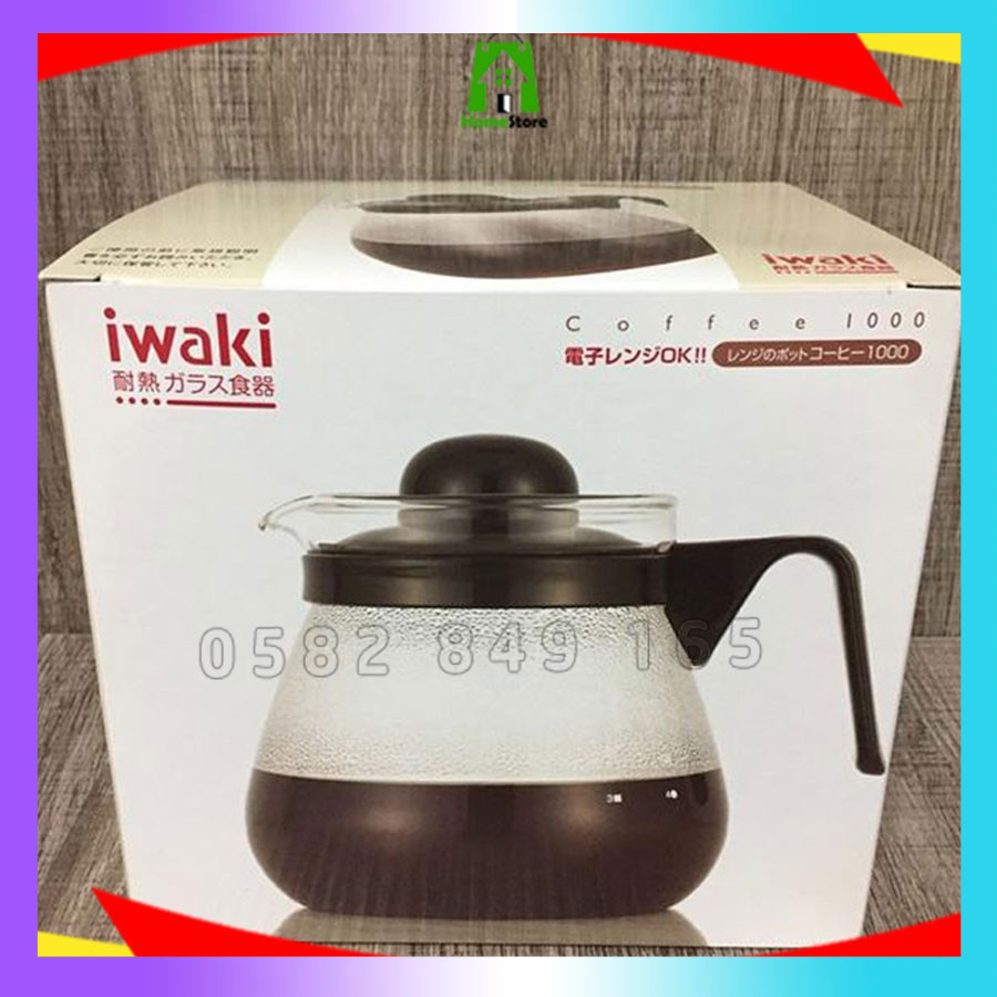 Bình trà thủy tinh chịu nhiệt cao cấp Iwaki - 1l @KT7966BK2