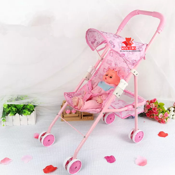 Búp Bê Xe Đẩy  Miuukidss Size Đại Cao Cấp Cho Bé Chơi Được Nhiều Kiểu Dáng Chất Liệu An Toàn