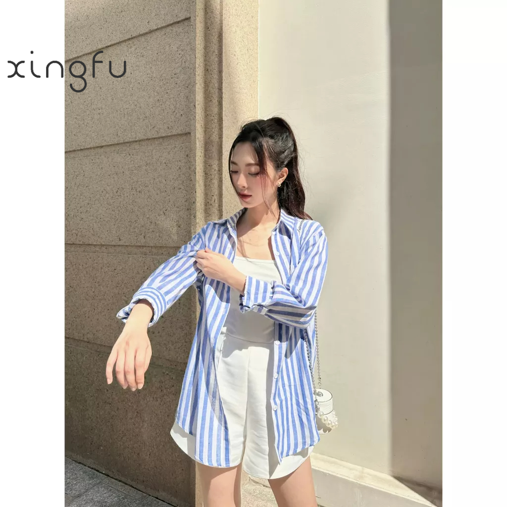 Áo sơ mi kẻ vải linen siêu mát mùa hè TA07