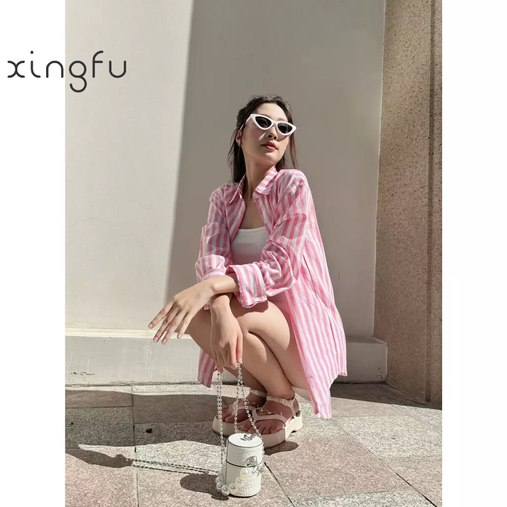 Áo sơ mi kẻ vải linen siêu mát mùa hè TA07