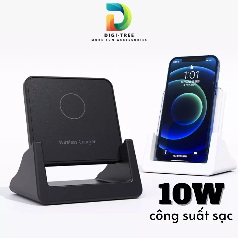 Đế Sạc Nhanh Không Dây 15W QI Kiêm Giá Đỡ Dành Cho Điện Thoại/ Airpods Pro /Huawei / Xiaomi /Samsung