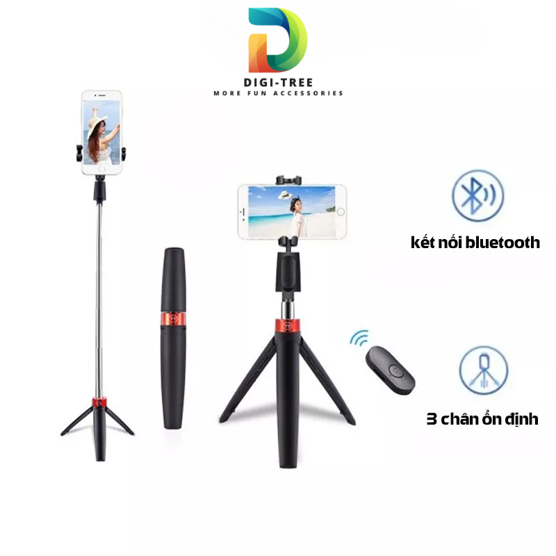 Gậy Chụp Ảnh Tự Sướng Bluetooth Kèm Remote 3 Chân Điều Chỉnh Độ Cao Chụp Hình Selfie, Có Thể Thu Gọn Tiện Lợi