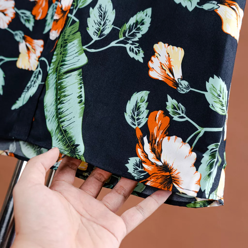 Áo sơ mi nam hoạ tiết bông hoa Four-S màu xanh