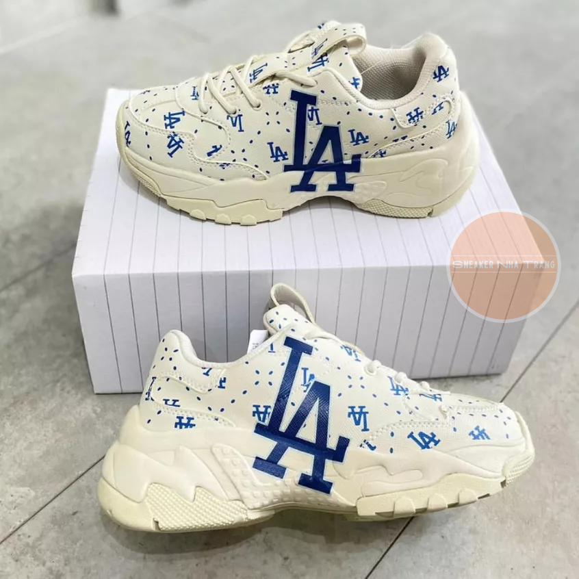 Giày MLB Big Ball Chunky Saffiano Diamond Monogram LA Dodgers - Fullbox