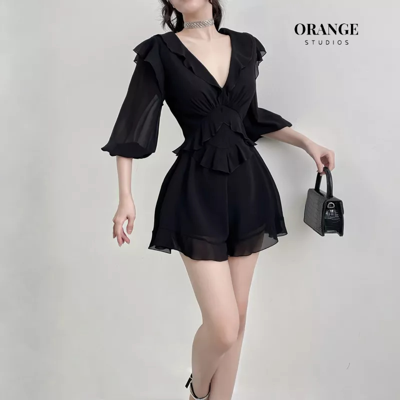 ( ORANGE STUDIOS ) HÌNH THẬT - Sẵn Hỏa Tốc - Nana Jumpsuit - Jump Thiết Kế Chất Liệu Vải Voan Có Lót Thun