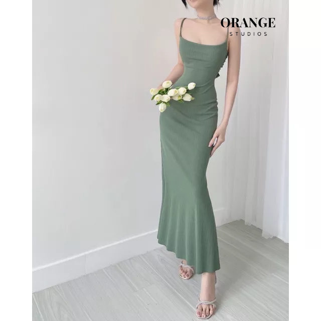 ( ORANGE STUDIOS ) HÌNH THẬT - Sẵn Hỏa Tốc - Freya Maxi - Đầm Thiết Kế Basic Dáng Dài Cột Nơ