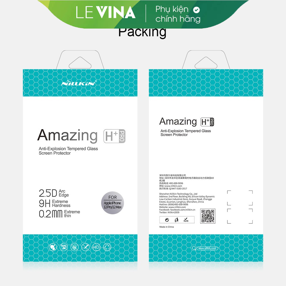 Kính cường lực iPhone 14/ 14 Plus/ 14 Pro/ 14 Pro Max/13/ 13 Pro/ 13 Pro Max/ 12/ 12 Pro/ 12 Pro Max H+PRO hiệu Nillkin