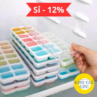 KHAY LÀM ĐÁ SILICON CÓ NẮP TRÁNH BỊ MÙI TỦ LẠNH