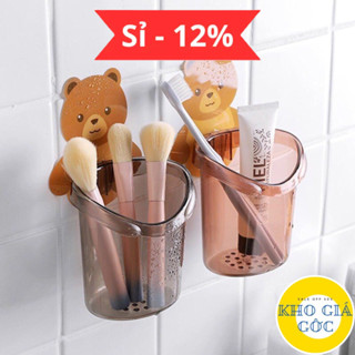 (Combo 10) Cốc Dán Tường Nhà Tắm Hình Gấu Nâu Dễ Thương - Cốc Đựng Bàn Chải Đánh Răng