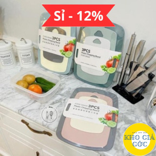 Set 3 Thớt Nhựa Kháng Khuẩn Nhiều màu Hàng Cao Cấp