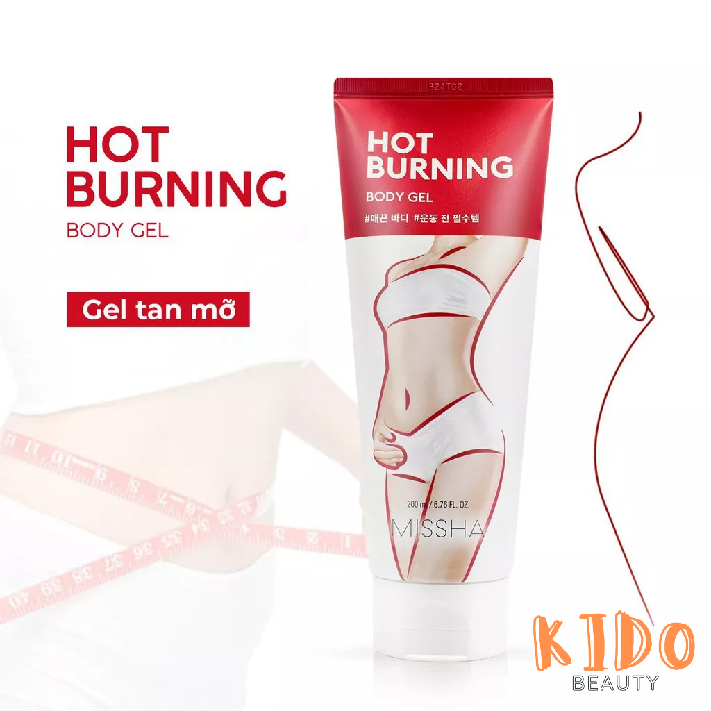 Gel Tan Mỡ MISSHA Hot Burning Body Gel 200ml k‎em t‎an mỡ s‎ăn c‎hắc da, tạo dáng thon gọn missha