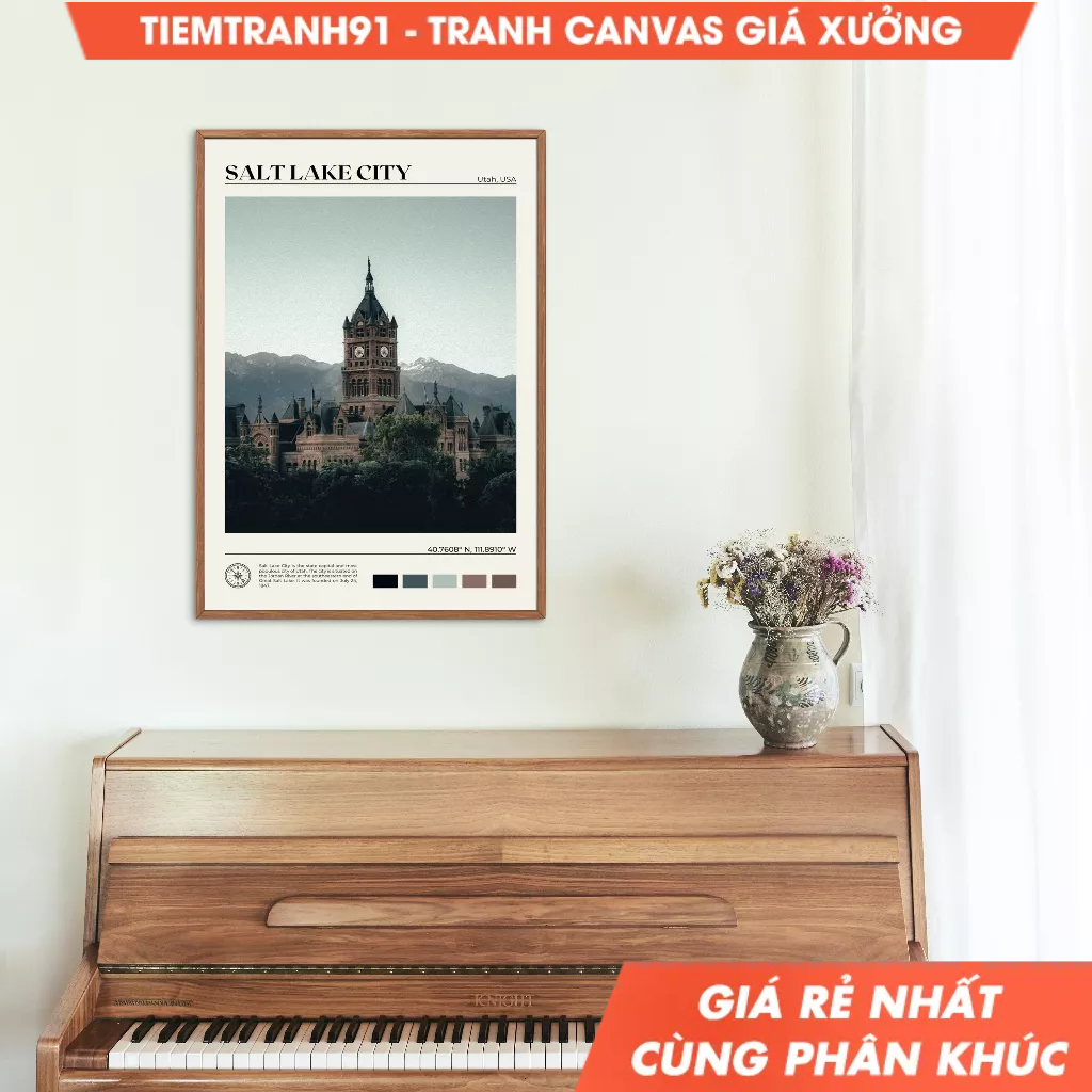 Tranh treo tường, Oil Paint, Salt Lake City Wall Art, Salt Lake City Poster, Salt Lake City Photo, S