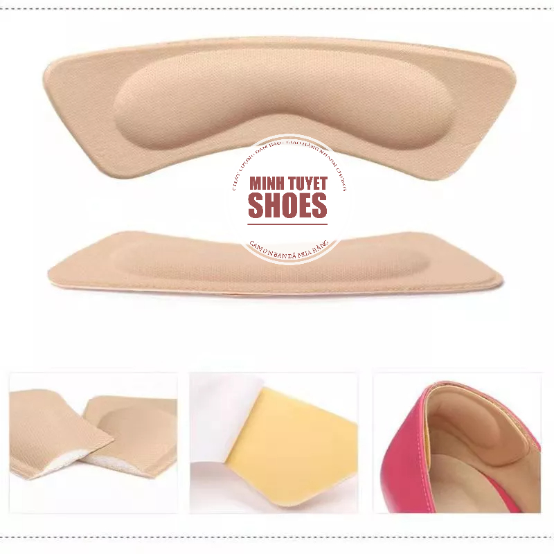 Lót gót giày cao gót 4d loại 1 dày dặn êm chân miếng dán gót chống tuột gót giày có sẵn keo dán