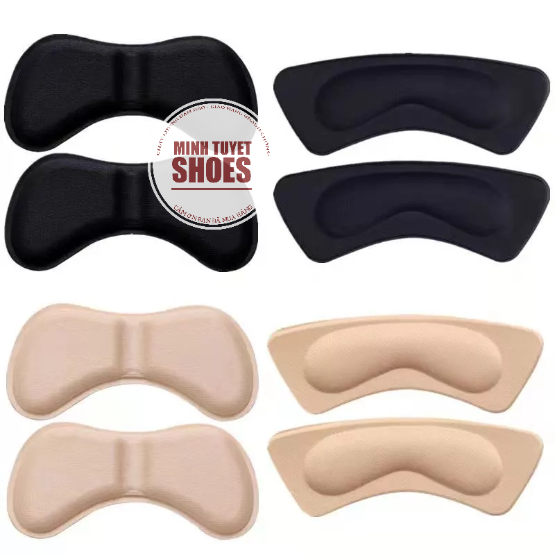 Lót gót giày cao gót 4d loại 1 dày dặn êm chân miếng dán gót chống tuột gót giày có sẵn keo dán
