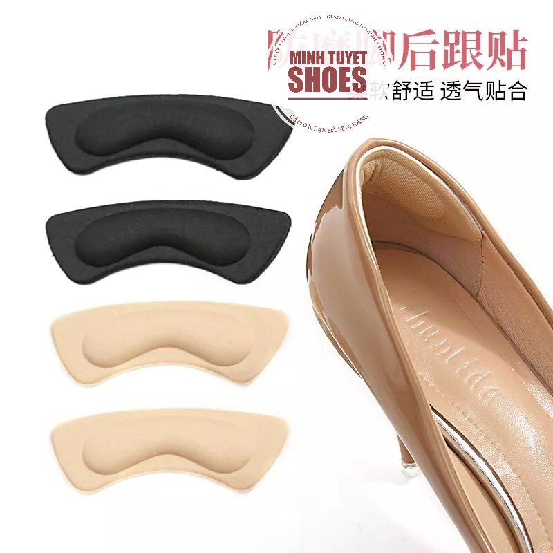Lót gót giày cao gót 4d loại 1 dày dặn êm chân miếng dán gót chống tuột gót giày có sẵn keo dán