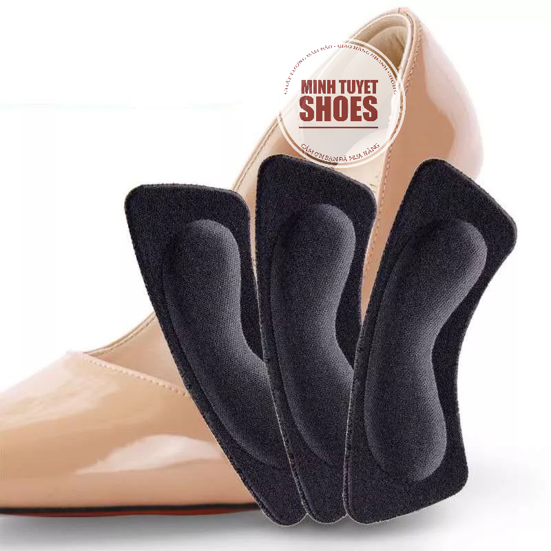 Lót gót giày cao gót 4d loại 1 dày dặn êm chân miếng dán gót chống tuột gót giày có sẵn keo dán
