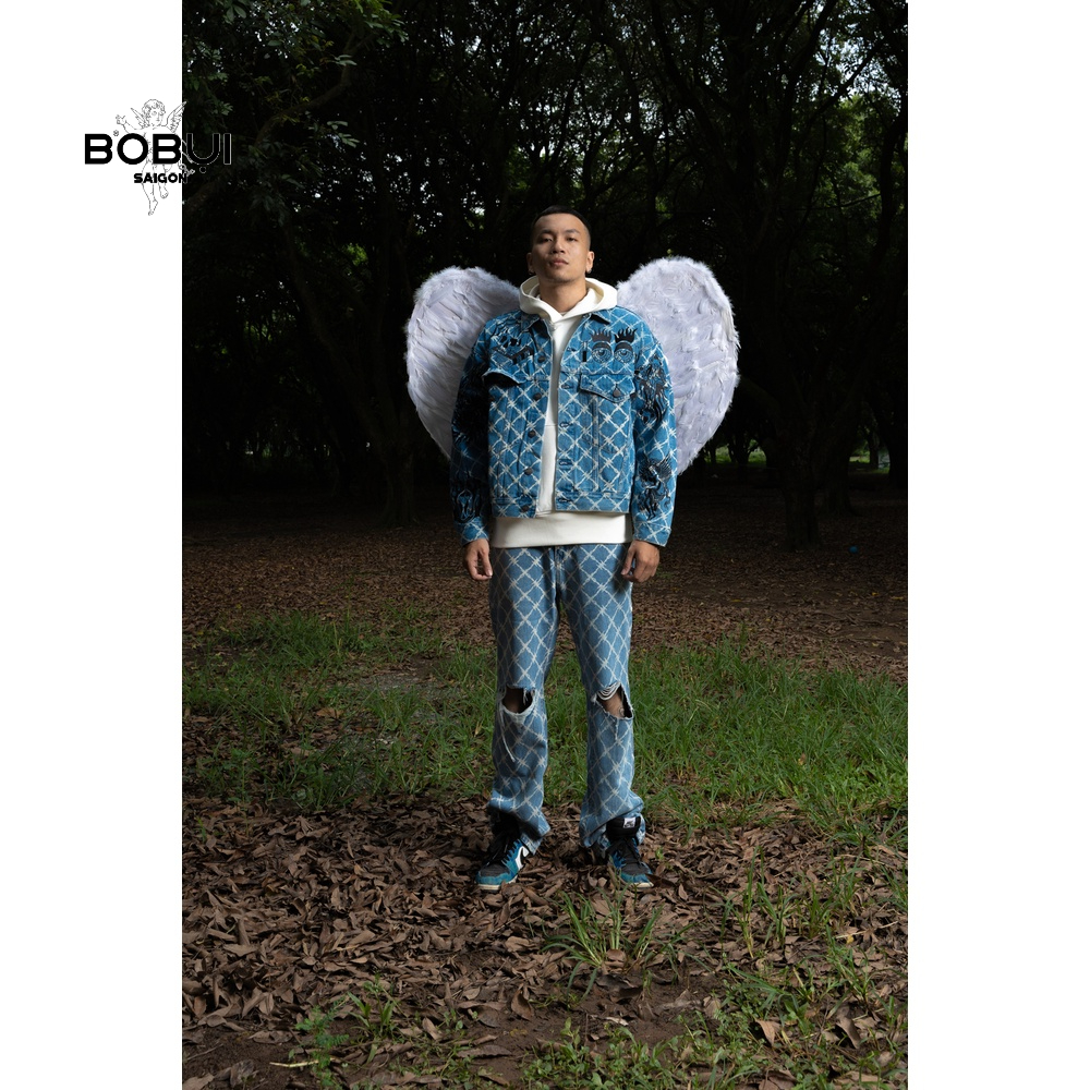 ÁO KHOÁC JEANS KẼM THÊU/ MÀU XANH