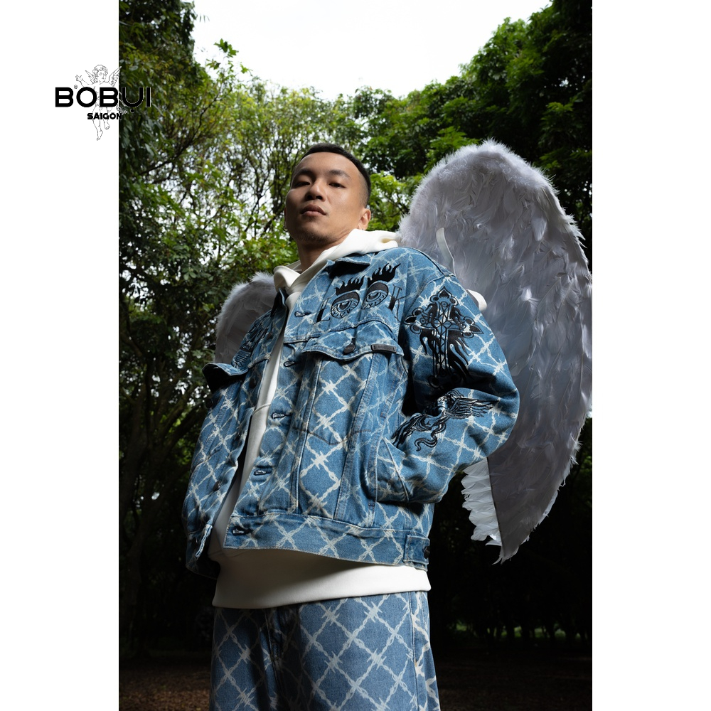 ÁO KHOÁC JEANS KẼM THÊU/ MÀU XANH