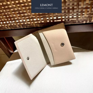 Ví da bò thật Tiny Wallet Hồng Nude nhỏ gọn - Thiết kế chính hãng từ Lemont.