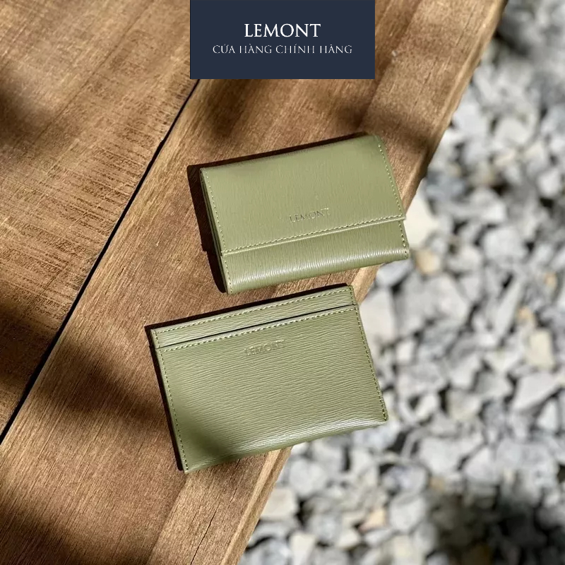 Combo 2 Ví da bò màu Xanh Cốm - Chính hãng Lemont.
