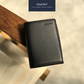 Ví da bò Switch Đen, dáng hộp đứng, có ngăn đựng tiền thẳng - Thiết kế chính hãng từ Lemont.