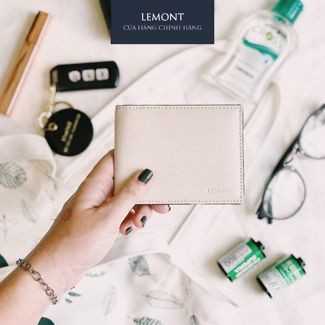 Ví da bò thật Minimal màu Nữ nhỏ gọn đựng tiền thẳng - Thiết kế chính hãng từ Lemont.