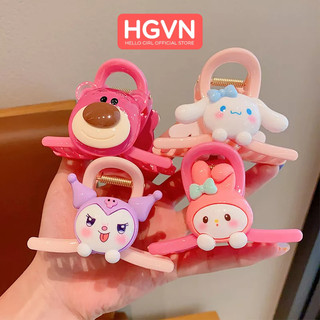  SET 4 Kẹp Tóc Đính Charm Kuromi Lotso Thỏ HGVN Nhiều Màu Pastel Baby Dễ Thương Cho Bé Gái 