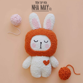 Bộ nguyên liệu làm thỏ bông punch needle Tiệm Tạp Hóa Nhà May