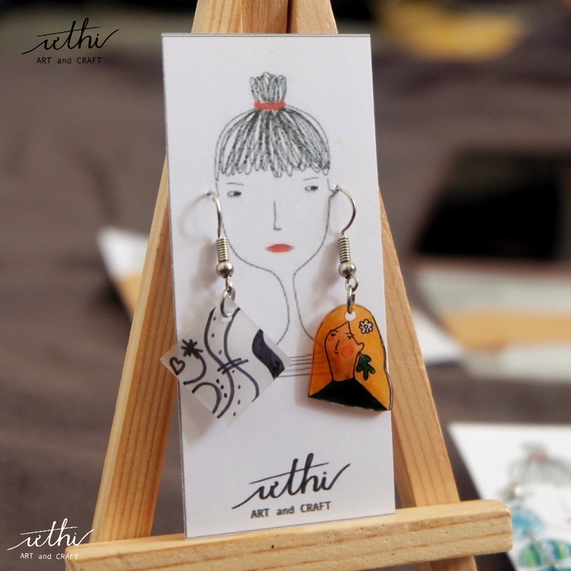 Hộp kit làm bông tai Handmade từ nhựa co nhiệt