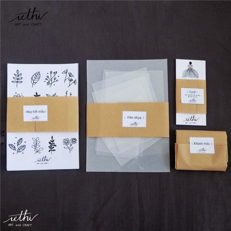 Hộp kit làm bông tai Handmade từ nhựa co nhiệt