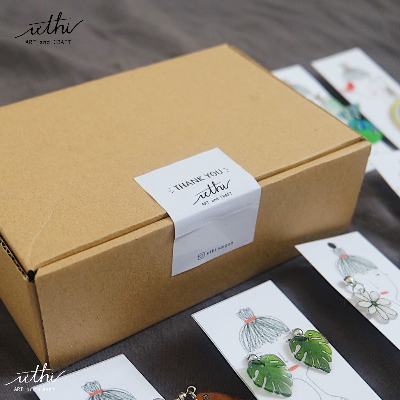 Hộp kit làm bông tai Handmade từ nhựa co nhiệt