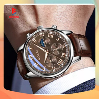 Đồng hồ nam Wokai 01 dây nâu siêu hót 2025