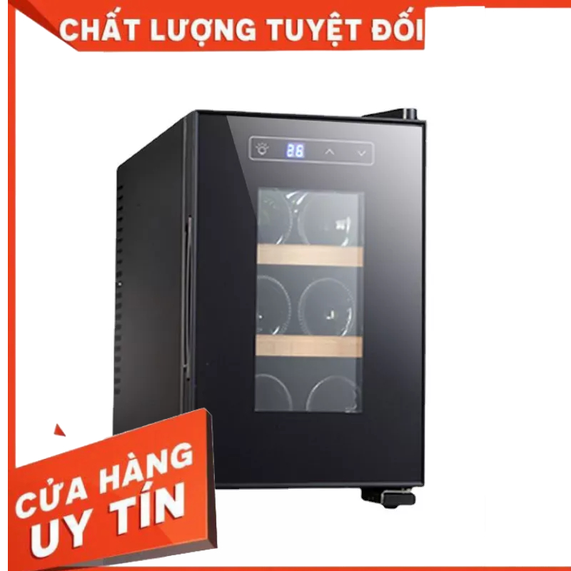 Tủ bảo quản rượu vang kệ gỗ sồi 16L sức chứa 6 chai làm lạnh bằng chip