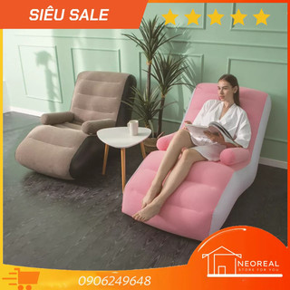 Ghế hơi, ghế tựa lưng có tay vịn êm ái,sofa hơi thư giãn chất liệu nhung cao cấp có thể tựa lưng hoặc nằm
