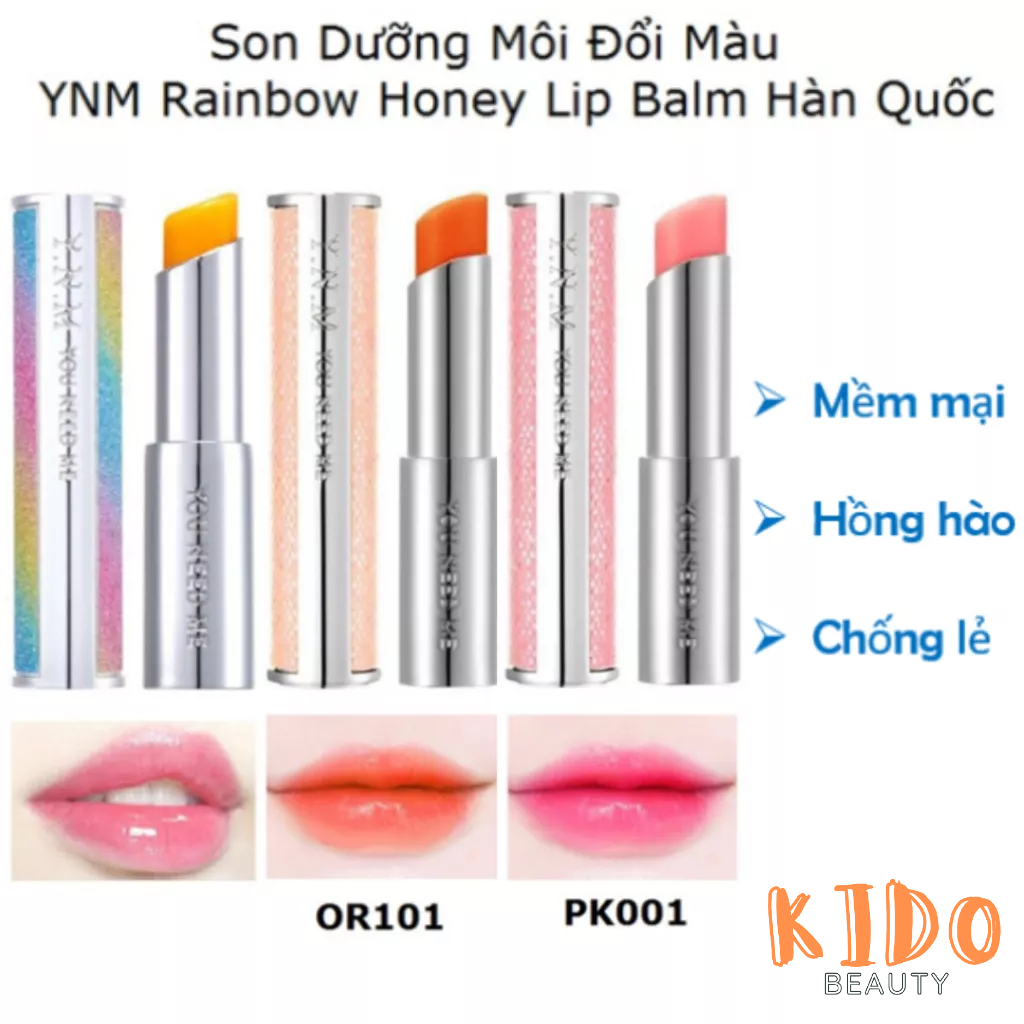 Son Dưỡng Môi Đổi Màu YNM Rainbow Honey Lip Balm 3g~3.2g thỏi son dưỡng mềm môi mờ thâm có màu