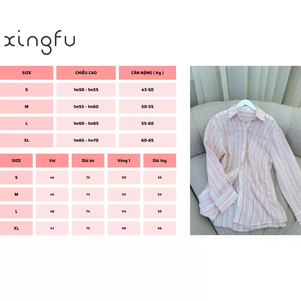Áo sơ mi  kẻ oversize phong cách hàn TA08