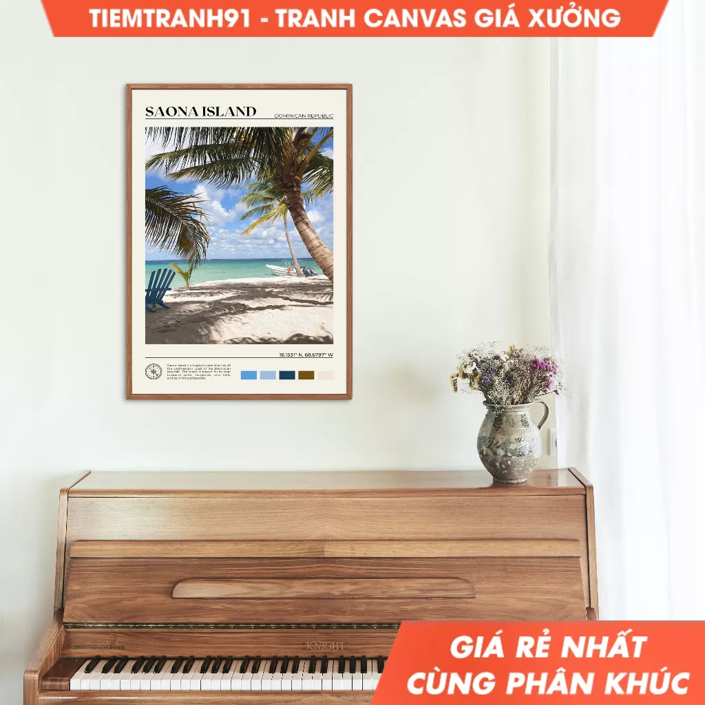 Tranh treo tường, Oil Paint, Saona Island Wall Art, Saona Island Poster, Saona Island Photo, Caribbe