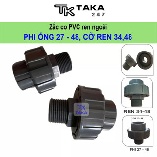 Zắc co pvc ren ngoài rắc co pvc ren ngoài lắp máy bơm nước bồn nước  phi 27 phi 34 phi 48